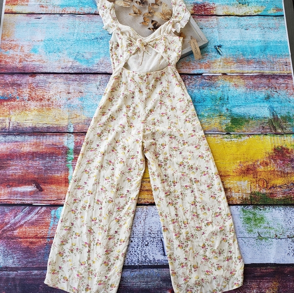 NWT Ralph Lauren Floral Tie Back Wide Leg Jumpsuit - Picture 7 of 12